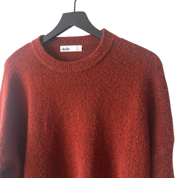 Elodie Rust Red Oversized Sweater XL Dropped Shoulder Textured Knit - Picture 2 of 8